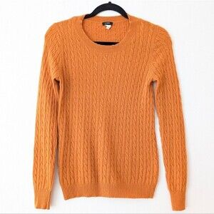 J.Crew Wool Cashmere blend cable knit crew neck sweater size Small